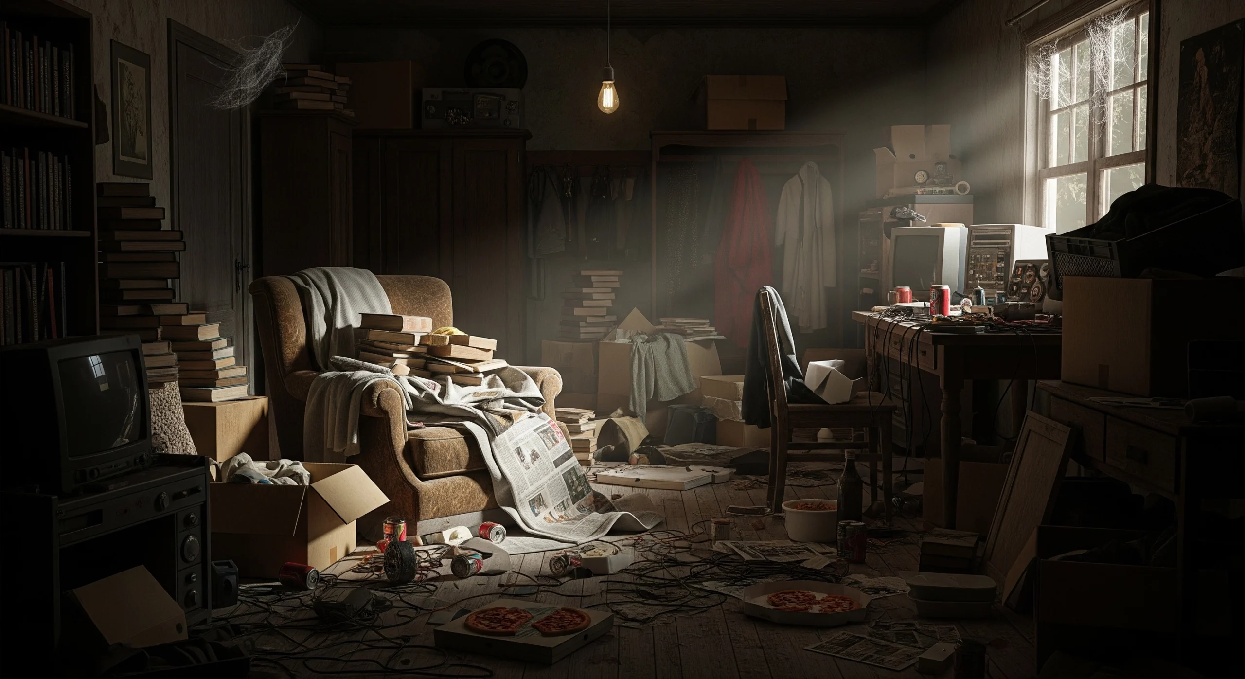 8. Dark and Cluttered Interiors